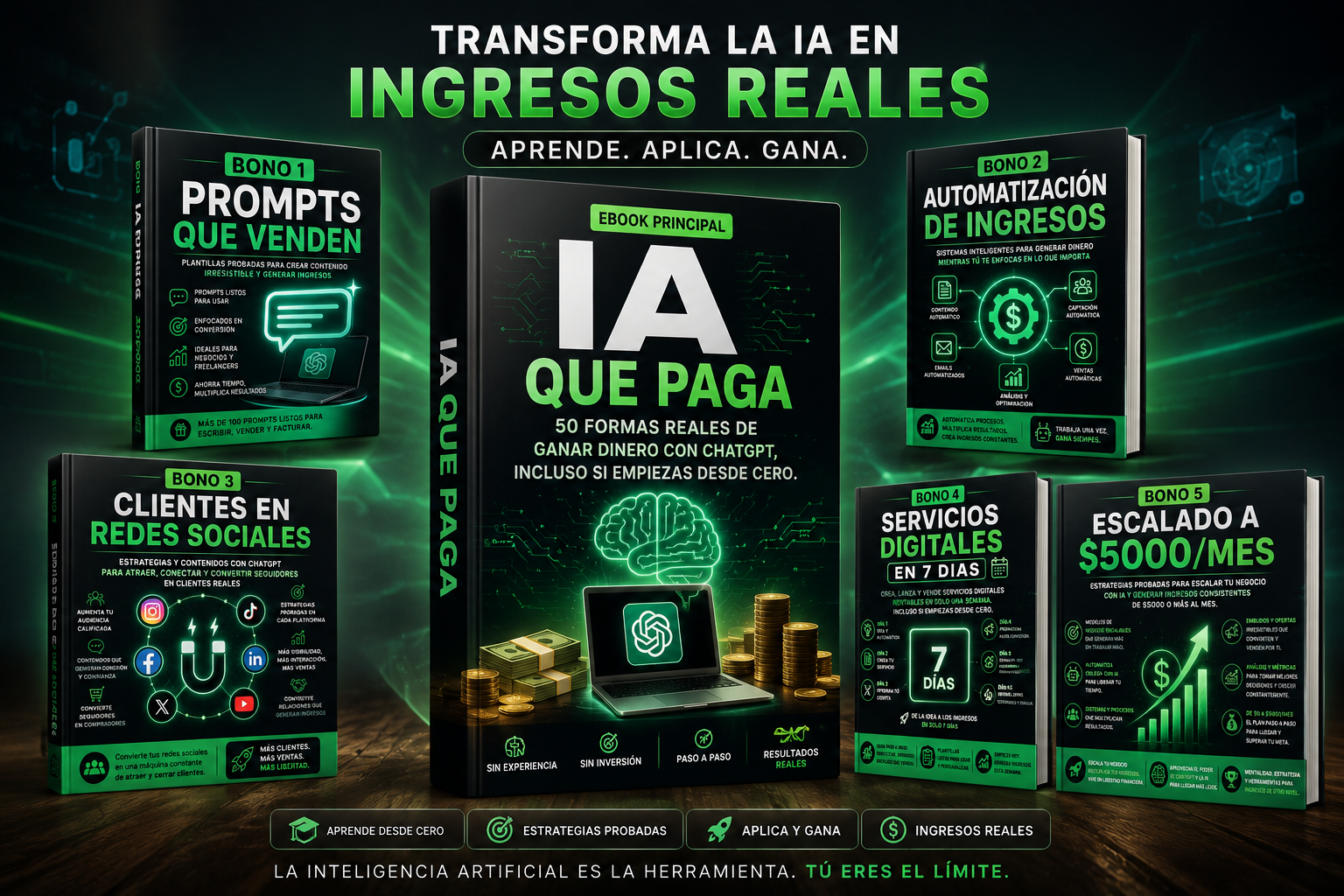 Ebook IA que Paga: 50 formas reales de ganar dinero con ChatGPT, incluso si empiezas desde cero.